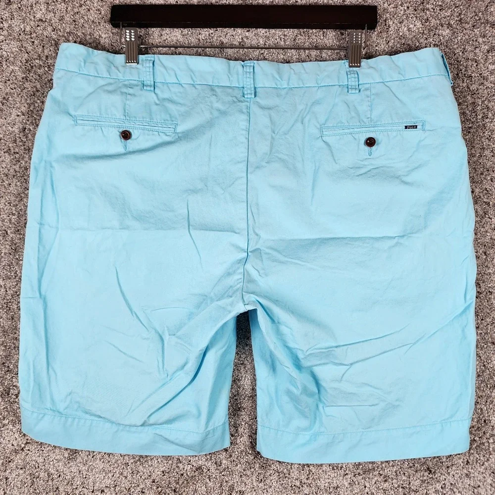 Polo Ralph Lauren Shorts Mens 42 Classic Fit Pima Cotton Chino Blue Excellent